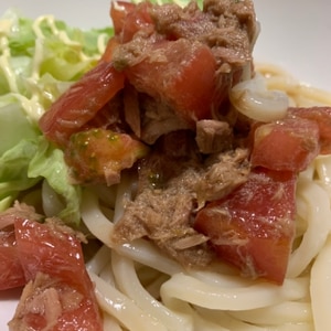 簡単美味しい！ツナとトマトの冷やしうどん